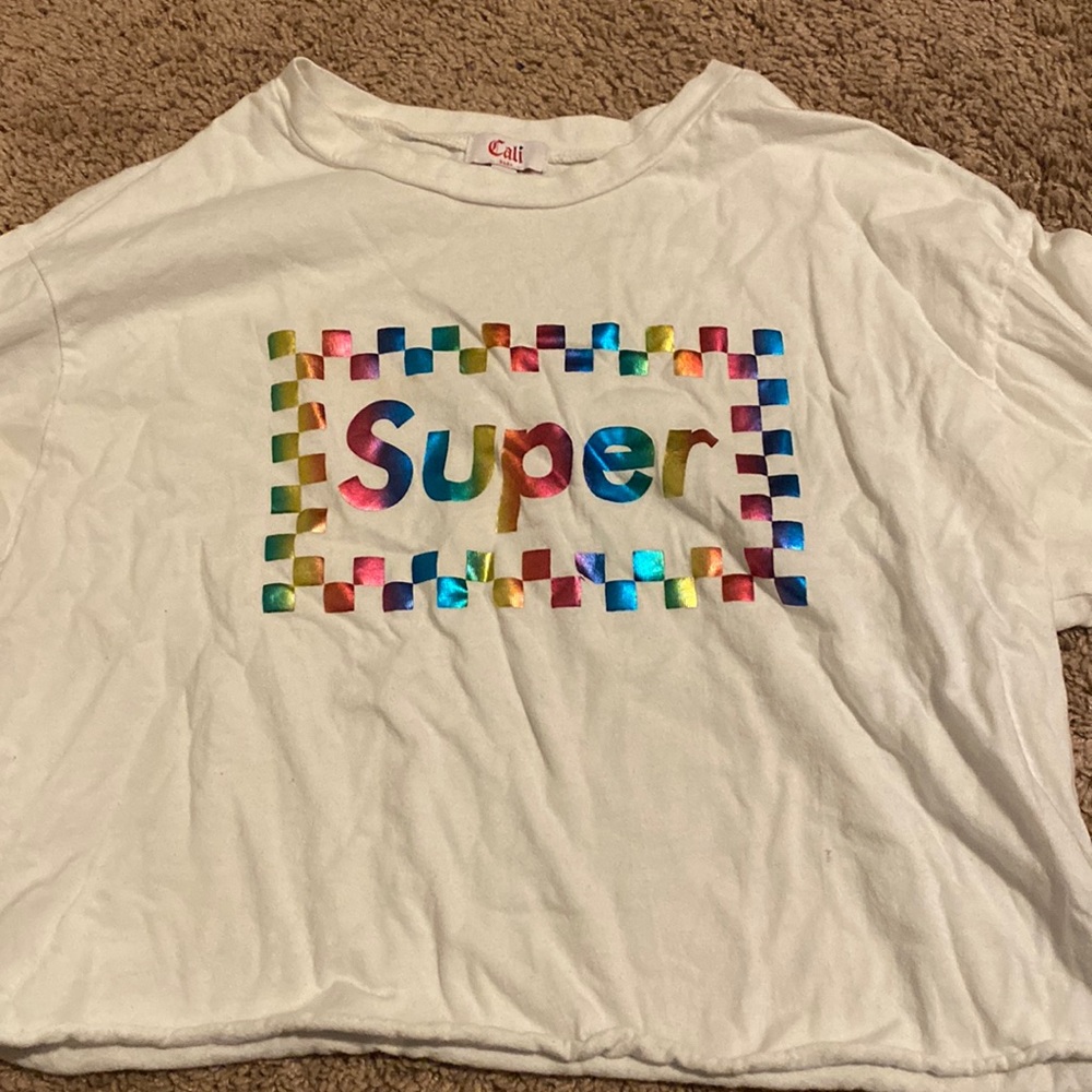 White long sleeve cropped top